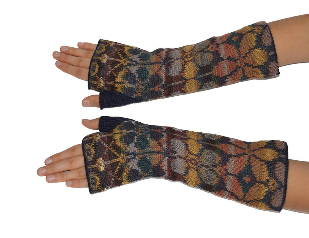 Fingerlose Alpaka-Handschuhe Der Herbstgelben Frauen