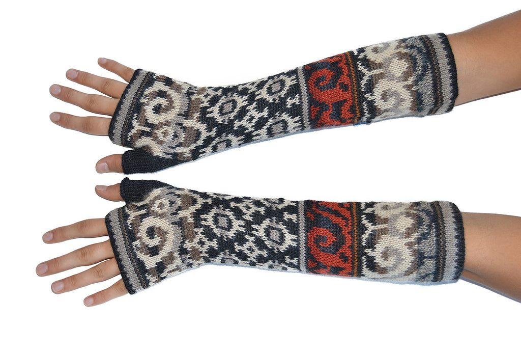 Wolga Fingerlose Alpaka-Handschuhe Für Frauen