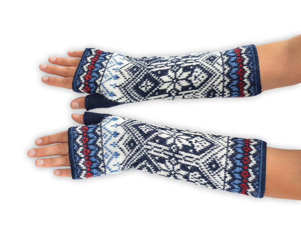Fingerlose Alpaka-Handschuhe Für Nordische Frauen